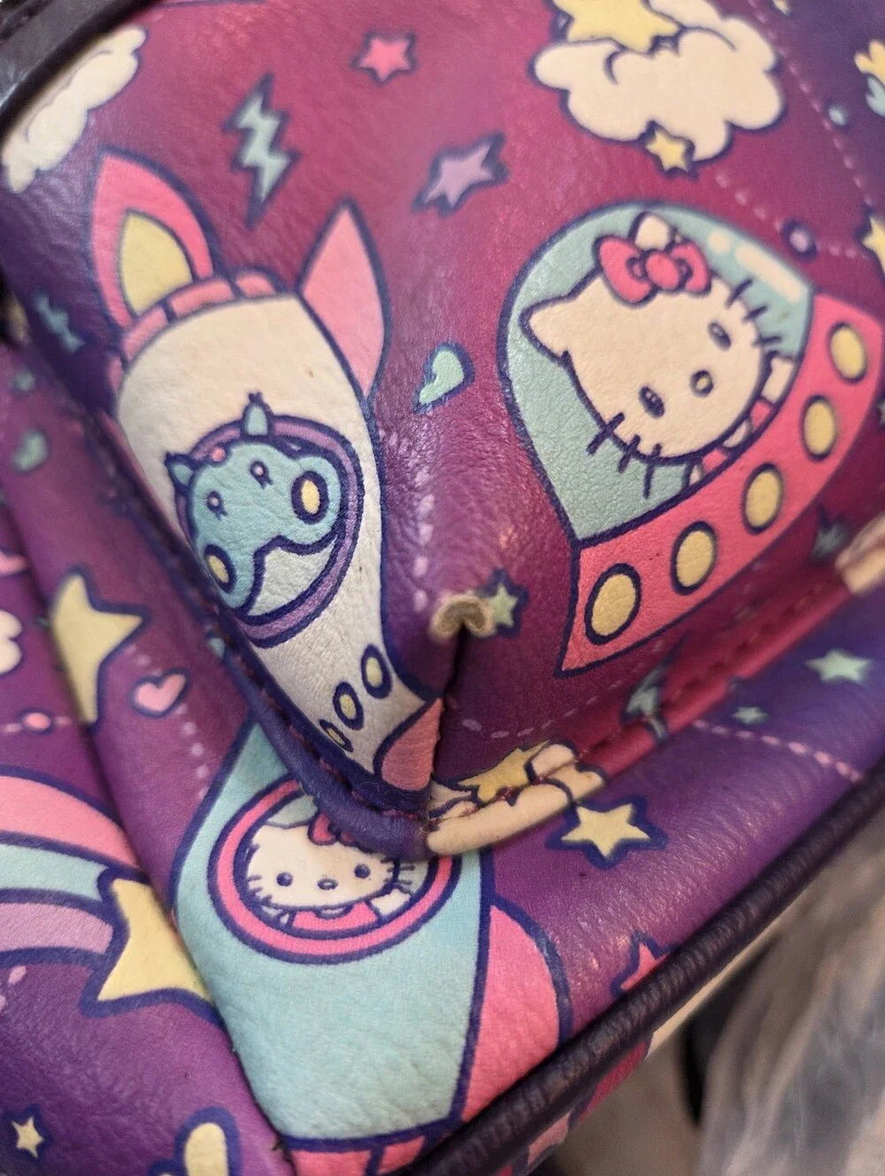Loungefly Mini Backpack Sanrio Hello Kitty Stars Spaceships Zipper Adjustable